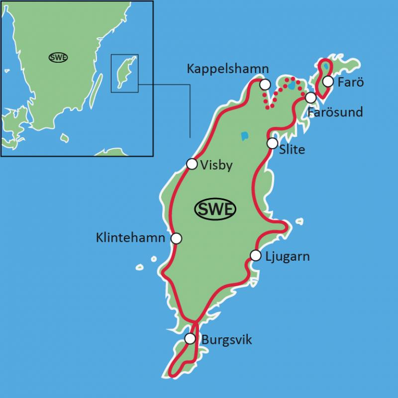 Karte Gotland Rundfahrt
